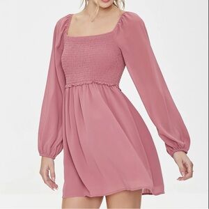 Forever 21 Chiffon Smocked Mini Dress